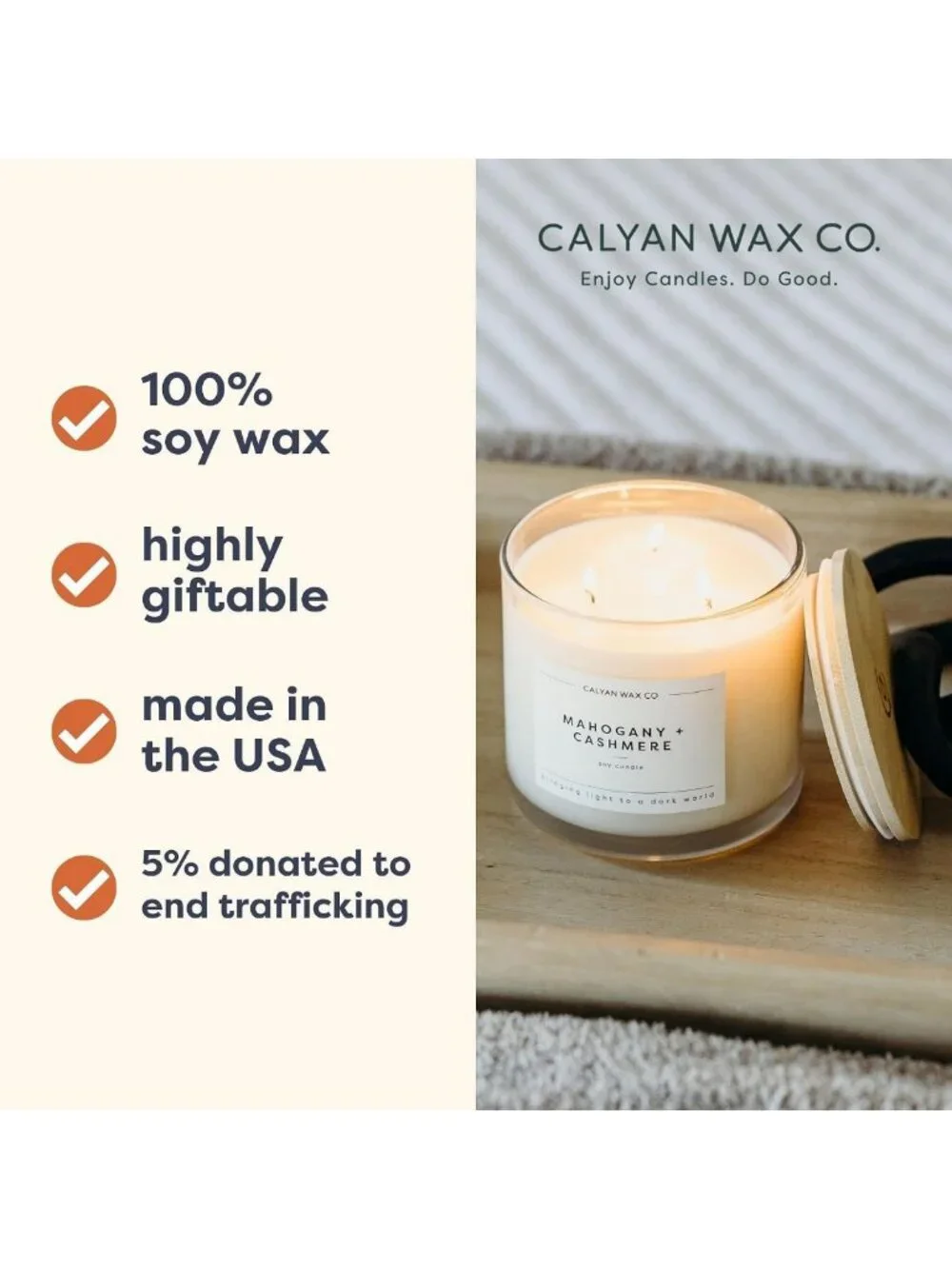 Luxury 3 Wick Soy Candle - Evergreen & Eucalyptus - Long Lasting 43 Hour Burn